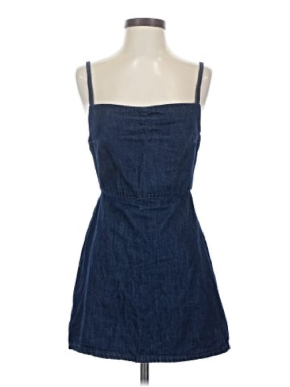 ZARA Dark Blue Denim Spaghetti-Strap Dress